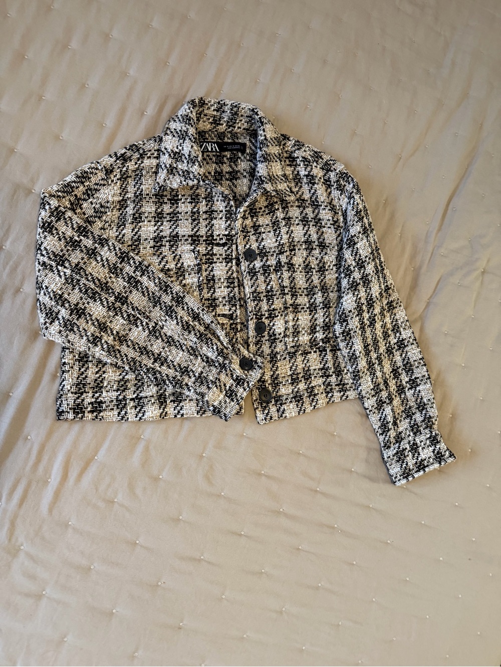 ZARA Tweed Cropped Jacket Shacket Size M